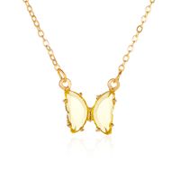 Simple Style Butterfly Artificial Crystal Alloy Plating Women's Necklace sku image 1
