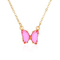 Simple Style Butterfly Artificial Crystal Alloy Plating Women's Necklace sku image 3