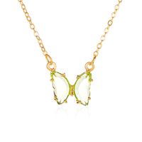 Simple Style Butterfly Artificial Crystal Alloy Plating Women's Necklace sku image 7