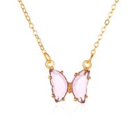 Simple Style Butterfly Artificial Crystal Alloy Plating Women's Necklace sku image 8