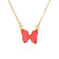 Simple Style Butterfly Artificial Crystal Alloy Plating Women's Necklace sku image 2