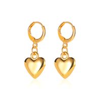 Simple Mirror Three-dimensional Love Earrings Punk Style Metal Heart-shaped Earrings sku image 2