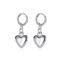 Simple Mirror Three-dimensional Love Earrings Punk Style Metal Heart-shaped Earrings sku image 1