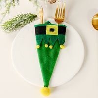 New Christmas Decoration Hat Knife And Fork Set Table Decoration Wine Bottle Set sku image 3