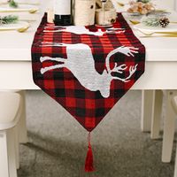Electric Embroidered Knitted Cloth Table Runner Creative Snowman Elk Placemat Tablecloth sku image 3
