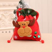 Christmas Ornaments Children's Three-dimensional Gift Bag Retro Printing Portable Pocket sku image 3