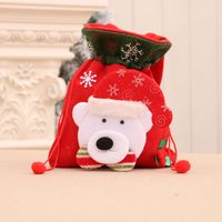 Christmas Ornaments Children's Three-dimensional Gift Bag Retro Printing Portable Pocket sku image 4