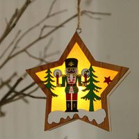 Walnut Soldier Wooden Luminous Pendant Scene Decoration Christmas Tree Small Pendant sku image 1