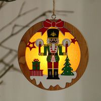 Walnut Soldier Wooden Luminous Pendant Scene Decoration Christmas Tree Small Pendant sku image 3