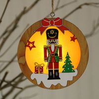 Walnut Soldier Wooden Luminous Pendant Scene Decoration Christmas Tree Small Pendant sku image 4