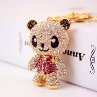 Porte-clés Panda Rouge Serti De Diamants sku image 1