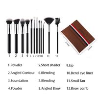 Makeup Brush Tool Set Black Man-made Fiber Black Wooden Handle Makeup Brush Set main image 4