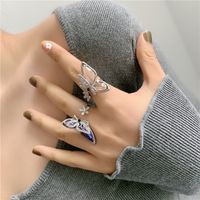 Flash Diamant Strass Schmetterling Zirkon Offenen Ring main image 6