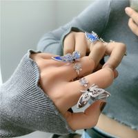 Flash Diamond Rhinestone Butterfly Zircon Open Ring main image 5