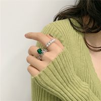 Pearl Zircon  Emerald Index Finger Ring main image 6