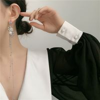 New Fashion Round Beads  Diamond Glass Ball Long Tassel Earrings main image 4