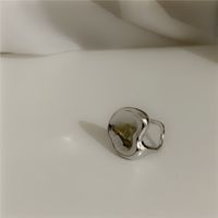 Concave Shaped Ring Fashionable Metal Texture Open Ring sku image 2