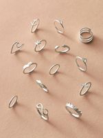 Women's Arrow Love Crown Leaf Ring Set sku image 1