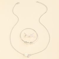 New Children's Jewelry Set Pearl Alloy Jewelry Set Necklace Earrings Bracelets Wholesale main image 1
