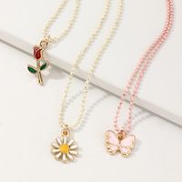 Fashion Drip Oil Small Daisy Pendant Girls Sweet Jewelry Gift Necklace Clavicle Chain main image 1