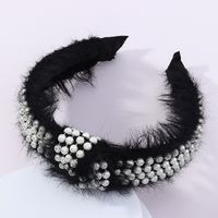 Otoño Coreano Nuevo Simple Nail Pearl Plush Anudado Aro De Pelo Retro Nudo Medio Accesorios Para El Cabello main image 5