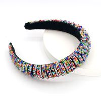 Heißer Verkauf Gemischte Farbe Perlen Zweifarbigen Schwamm Stirnband main image 5