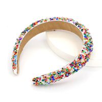Heißer Verkauf Gemischte Farbe Perlen Zweifarbigen Schwamm Stirnband main image 6