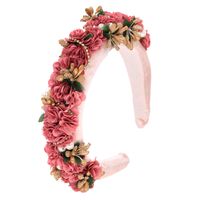 Schwamm Stirnband Diamantkette Blumen Handgenäht Vierfarbige Kopfbedeckung Mode Abschlussball Stirnband main image 5