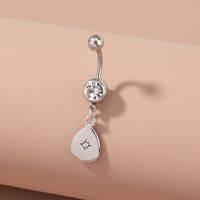 Water Drop Inlaid Zircon Belly Button Nails Puncture Ring main image 3