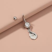 Water Drop Inlaid Zircon Belly Button Nails Puncture Ring main image 5