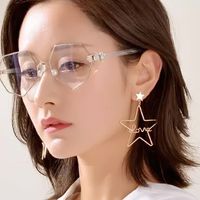 Love Hollow Five-pointed Star Trendy Exaggerated Long Earrings Fashion Korean Earrings For Women main image 1