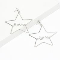 Love Hollow Five-pointed Star Trendy Exaggerated Long Earrings Fashion Korean Earrings For Women main image 5