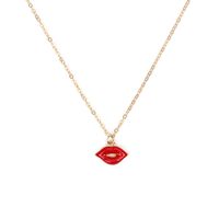 Hot-selling Jewelry Bracelet Earrings Necklace Set Creative Red Lips Necklace Set main image 5
