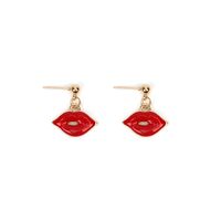 Hot-selling Jewelry Bracelet Earrings Necklace Set Creative Red Lips Necklace Set main image 6
