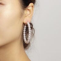 Elegant Pearl Earrings Big Geometric Circle Earrings main image 1