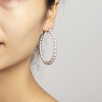 Elegant Pearl Earrings Big Geometric Circle Earrings main image 3