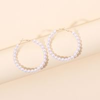 Elegant Pearl Earrings Big Geometric Circle Earrings main image 5