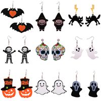 Halloween Funny Pumpkin Acrylic Earrings Little Witch Resin Earrings main image 1