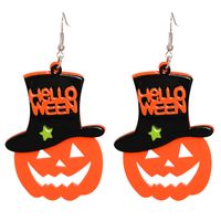Halloween Funny Pumpkin Acrylic Earrings Little Witch Resin Earrings main image 4