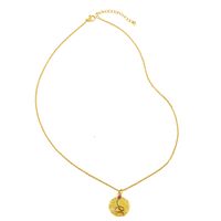 Fashion Hip-hop Style Retro Gold Coin Micro-inlaid Zircon Snake-shaped Copper Necklace Sweater Chain For Women main image 5