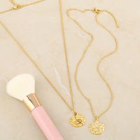 Fashion Hip-hop Style Retro Gold Coin Micro-inlaid Zircon Snake-shaped Copper Necklace Sweater Chain For Women main image 6