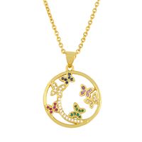Butterfly Pendant Clavicle Chain Simple Sun Moon Diamond Sweater Chain Necklace main image 4