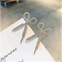 A Word Clip Scissors A Side Clip Diamonds Handmade Diamonds Simple Hair Accessories main image 2