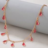 Collier En Alliage De Goutte De Diamant Coloré De Mode Coréenne Pour Les Femmes main image 3