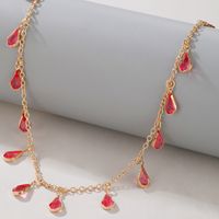 Korean Fashion Colorful Diamond Drop Alloy Necklace For Women Hot-saling main image 3