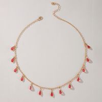 Korean Fashion Colorful Diamond Drop Alloy Necklace For Women Hot-saling main image 4