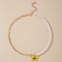 Korean Fashion New Simple Pearl Butterfly Pendant Single Layer Necklace main image 4