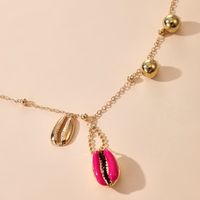 Mode Neue Bunte Muschel Einfache Runde Perlen Anhänger Halskette main image 5