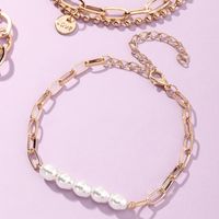 Jewelry Wholesale Fashion Simple Multi-layer Chain Geometric Bracelet Beaded Pearl Bracelet main image 5