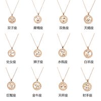 Fashion Twelve Constellation Necklace For Men And Women Symbol Gift Clavicle Chain main image 6